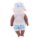 28cm Realistic Baby Doll Vinyl African-American Infant With Beige Outfits