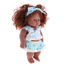 Adorable Simulation Vinyl Baby Doll African-American Girl Newborn Doll With Curly Hair
