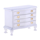 1/12 Dollhouse Miniature Furniture White Dresser 4-Drawer Cabinet Room Life Scenes Decoration Accessories