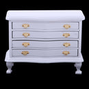 1/12 Dollhouse Miniature Furniture White Dresser 4-Drawer Cabinet Room Life Scenes Decoration Accessories