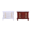 1/12 Dollhouse Miniature Furniture White Dresser 4-Drawer Cabinet Room Life Scenes Decoration Accessories