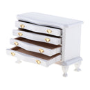 1/12 Dollhouse Miniature Furniture White Dresser 4-Drawer Cabinet Room Life Scenes Decoration Accessories