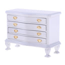 1/12 Dollhouse Miniature Furniture White Dresser 4-Drawer Cabinet Room Life Scenes Decoration Accessories