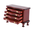 Handcrafts 1/12 Annatto Wooden 4-Drawer Cabinet Furniture for Dollhouse Room Item Accessory