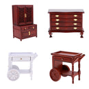 Handcrafts 1/12 Annatto Wooden 4-Drawer Cabinet Furniture for Dollhouse Room Item Accessory
