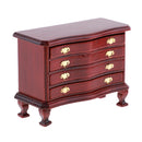 Handcrafts 1/12 Annatto Wooden 4-Drawer Cabinet Furniture for Dollhouse Room Item Accessory