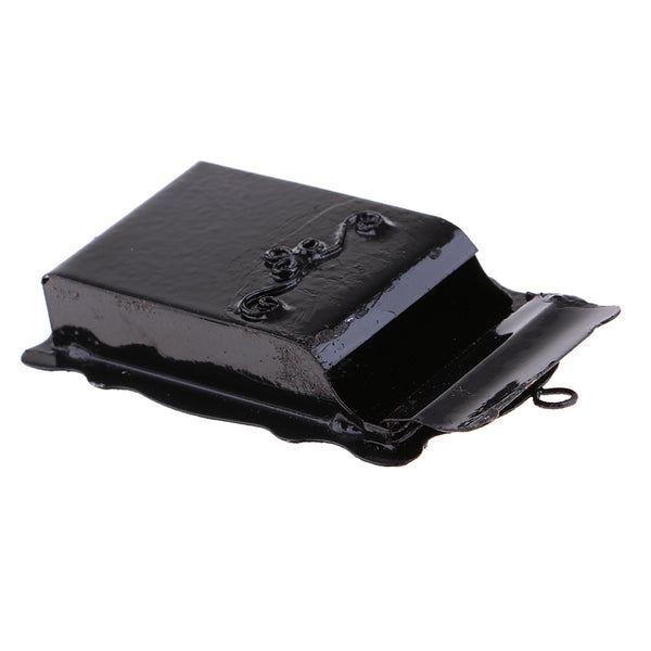 1/12 Metal Mailbox Dollhouse Miniature Fairy Garden Decoration Black