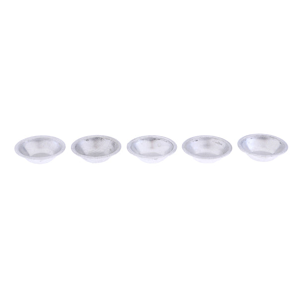 1/12 Scale Dollhouse Miniature Silver Metal Food Bowls 5 Piece