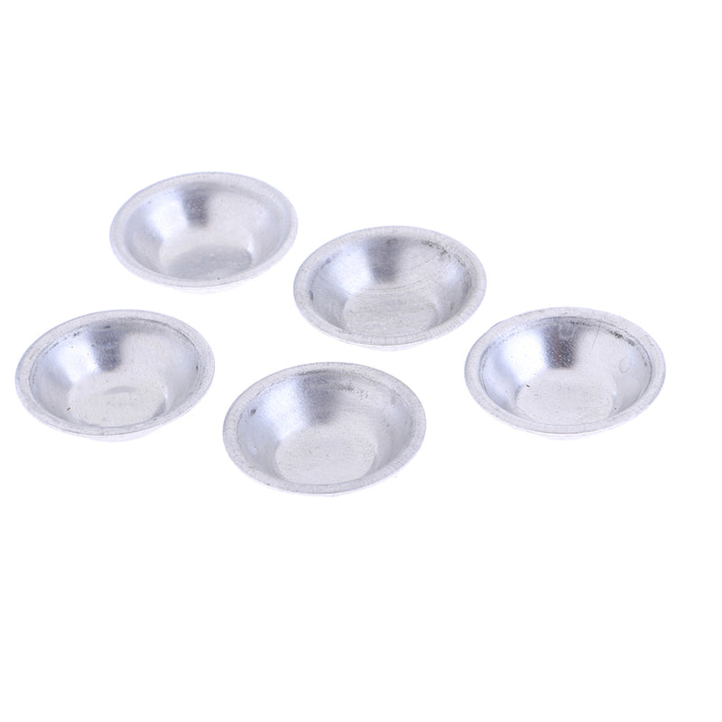 1/12 Scale Dollhouse Miniature Silver Metal Food Bowls 5 Piece