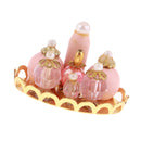 Dollhouse Miniature 1:12 Toy Bathroom Accessories Pink Perfume Bottles Set with Golden Tray