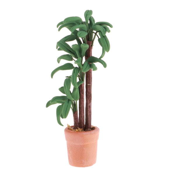 1/12 Dollhouse Miniature Room Decroation Green Plant Fairy Garden Potted Braziletto Tree