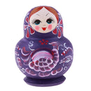 Purple Flowers Girls Russian Nesting Doll Babushka Matryoshka Stacking Dolls