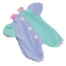 Stylish Round Collar Jumpsuit Hat Suit for Mellchan Baby Dolls Clothes Accessories Green & Purple