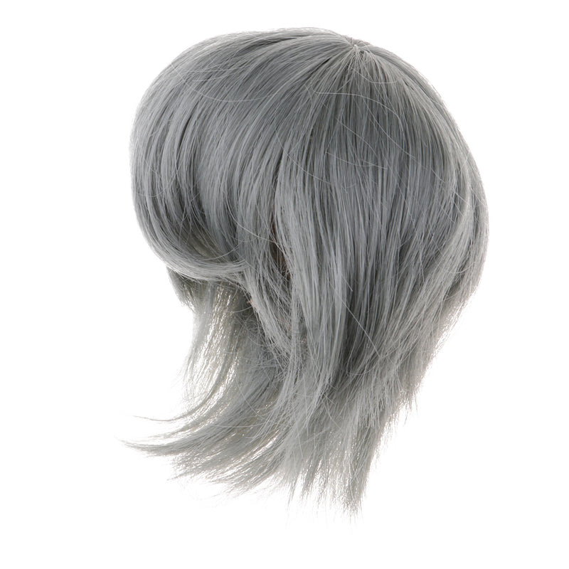 1/3 Male BJD Gray Short Hair Wig Hairpiece for Normal 70cm Uncle Dolls DIY Accessories
