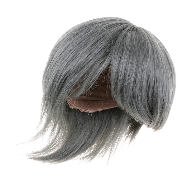 1/3 Male BJD Gray Short Hair Wig Hairpiece for Normal 70cm Uncle Dolls DIY Accessories
