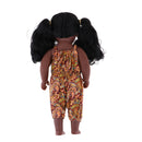 43cm Real Life Vinyl Baby Doll African-American Newborn Baby Girl Doll Toys With Curly Long Hair