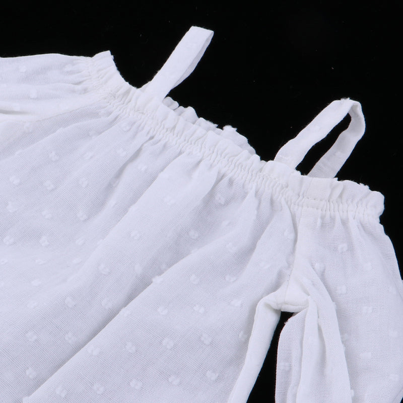 1/3 BJD Smart Doll Clothes for Dollfie DOD SD DD Bare Shoulder Top Shorts Casual Outfit White
