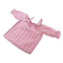 Trendy Bare Shoulder Top Cuffed Shorts Jeans for 1/3 BJD Dollfie LUTS DOD MSD Dolls Clothing Accessories Pink