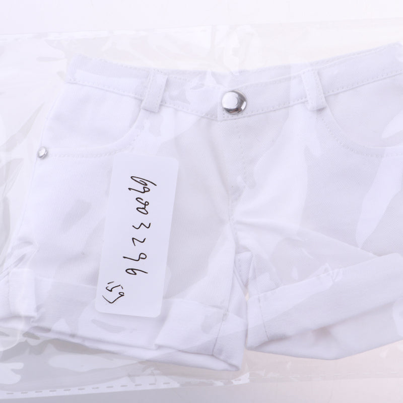 1/3 BJD Smart Doll Clothes Trousers for Dollfie DOD SD DD Bare Cuffed Shorts Casual Outfit White