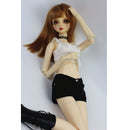 Fashion Cuffed Shorts Pants for 1/3 BJD Dollfie LUTS DOD MSD Dolls Clothing Accessories Black