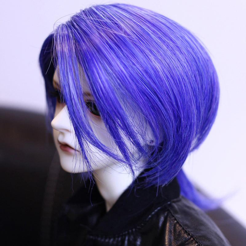 1/3 Male BJD Blue Medium Straight Hair Wig for Normal 70cm Uncle Dolls DIY Accessories
