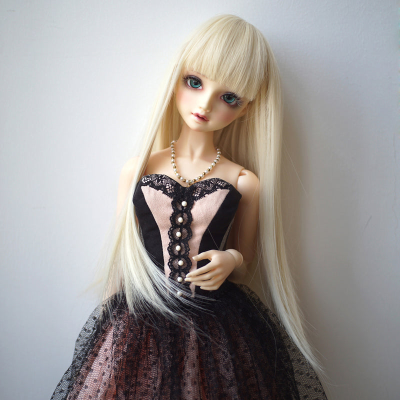 1/3 Ball Joint Doll 9-10inch BJD Full Wig Gold Hair for DOD LUTS DZ Volks Doll Hairpiece Supplies Accessory