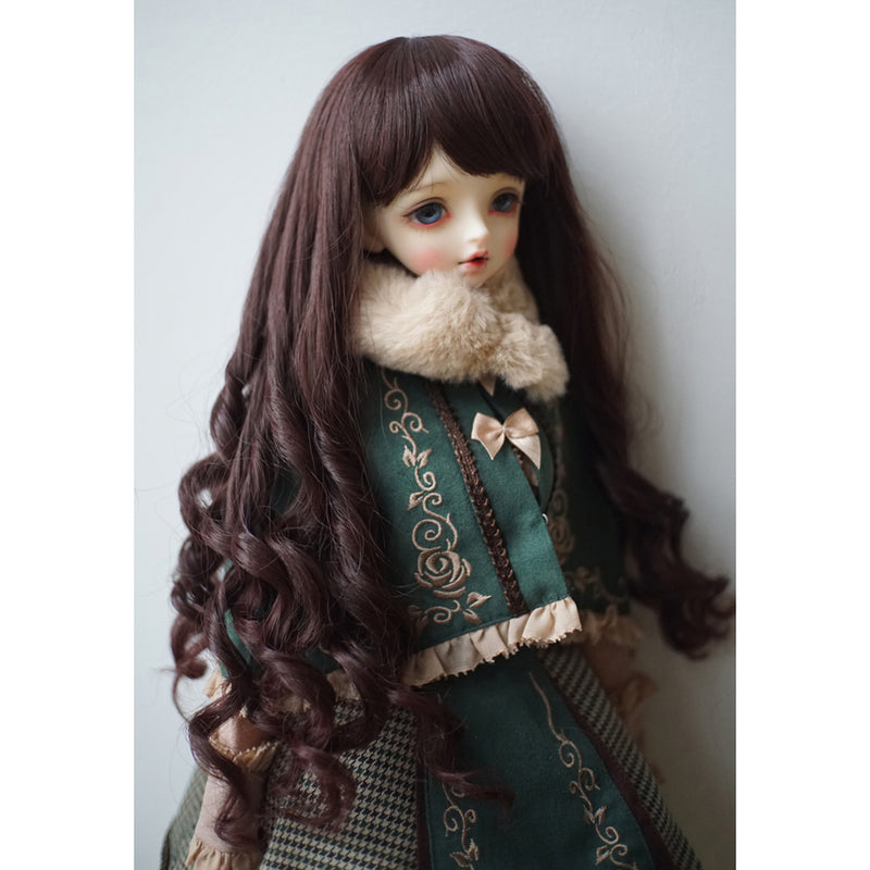 1/3 BJD Dolls Long Curly Wig Coffee Hair for Dollfie DOD LUTS DZ SD DIY Making Supplies