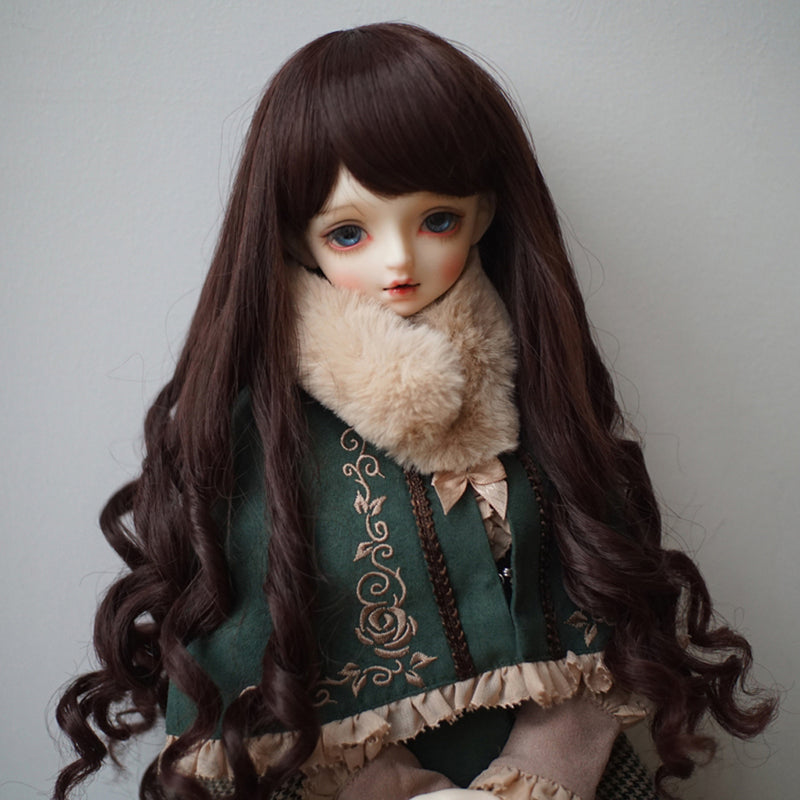 1/3 BJD Dolls Long Curly Wig Coffee Hair for Dollfie DOD LUTS DZ SD DIY Making Supplies