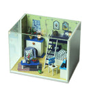 Diy Miniature Dollhouse Model 3D Puzzles Assembly Kit - Dark Blue Dream Themed
