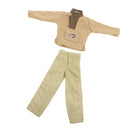 Doll Long Sleeve Army Military Suit for 1/6 Soldier Doll Clothes Accessory Light Yellow