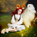 Delicate Handmade 30cm 14 Joints BJD Vinyl Aries Constellation Doll Dress in Lace Skirt Clothes