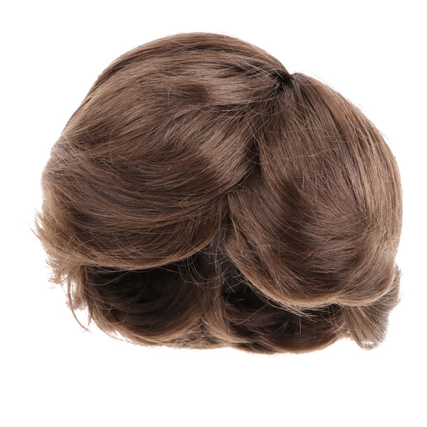 1/4 BJD Doll Short Curly Hair Brown Wig 8-9 inch 18-20cm for DOD AOD DOC Dollfie DK LATI-BLUE Accessories