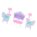 6pcs 1/12 Dollhouse European Living Room Decoration End Table Sofa Set Accessories