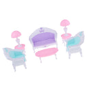 6pcs 1/12 Dollhouse European Living Room Decoration End Table Sofa Set Accessories