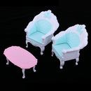 6pcs 1/12 Dollhouse European Living Room Decoration End Table Sofa Set Accessories
