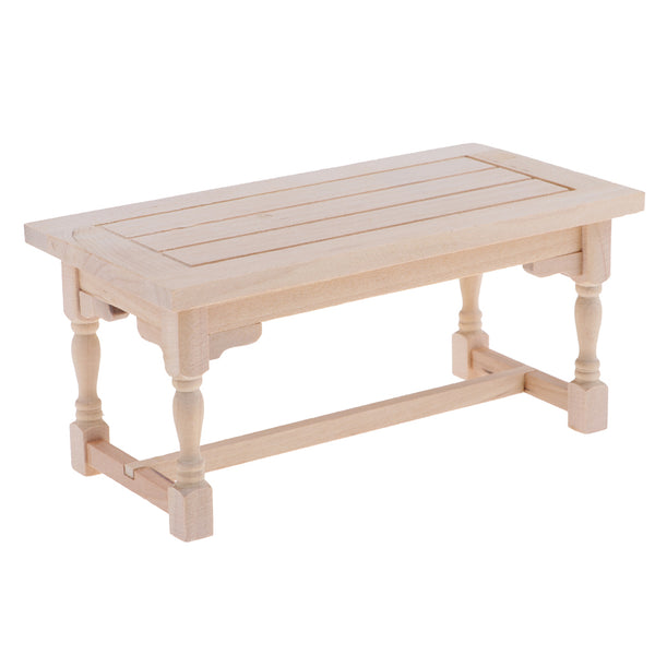 1/12 Dollhouse Miniature Natural Wood End Table Coffee Table Furniture Model Living Room Decor