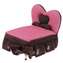 Pink Miniature Bed Jewelry Organizer Box Furniture Dollhouse Home Desk Decor
