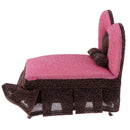 Pink Miniature Bed Jewelry Organizer Box Furniture Dollhouse Home Desk Decor