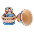 Vintage Hand Painted Wooden Russian Nesting Dolls Matryoshka Set Xmas Gift