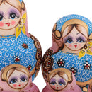 Vintage Hand Painted Wooden Russian Nesting Dolls Matryoshka Set Xmas Gift