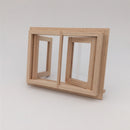Unpainted Mini Wood 2 Pane Window Frame for 1/12 Dollhouse Furniture Any Room Items Accessory