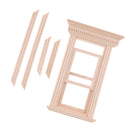 Retro 1/12 Dollhouse DIY Accessories Unpainted 2-Pane Sash Window Frame Room Decoration Kids Pretend Play