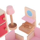 Dollhouse Miniature Wooden Furniture Set Kids Pretend Play Toys