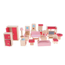 Dollhouse Miniature Wooden Furniture Set Kids Pretend Play Toys