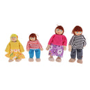 Dollhouse Miniature Wooden Furniture Set Kids Pretend Play Toys with 4 Dolls