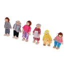 Dollhouse Miniature Wooden Furniture Set Kids Pretend Play Toys with 6 Dolls