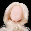 1/6 BJD Female Doll Head Sculpt with Blonde Hair DIY Parts High Quality
