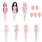 1/4 BJD Female Doll Big Bust Body DIY Body Parts High Quality Plastic Toy