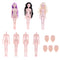 1/4 BJD Female Doll Big Bust Body DIY Body Parts High Quality Plastic Toy