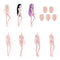 1/4 BJD Female Doll Big Bust Body DIY Body Parts High Quality Plastic Toy